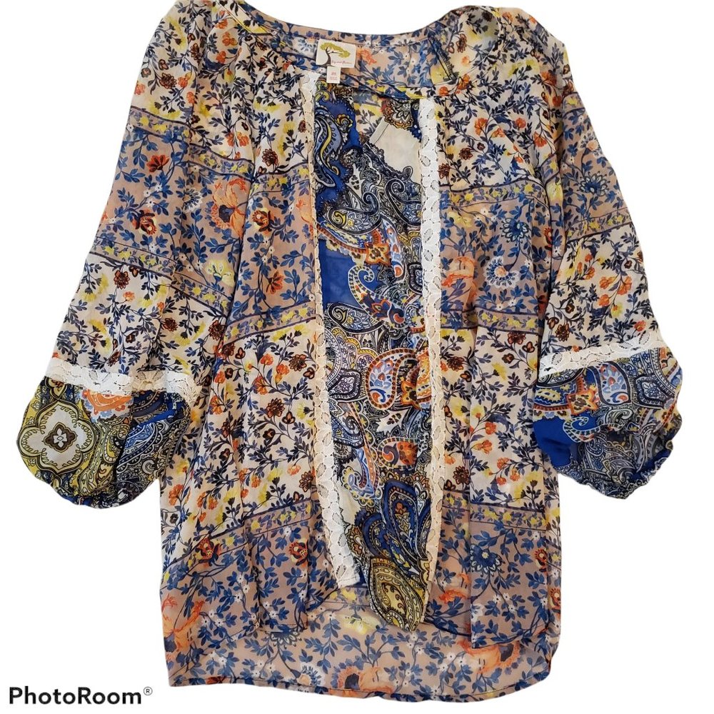 Anthropologie Fig and Flower Boho Blouse M